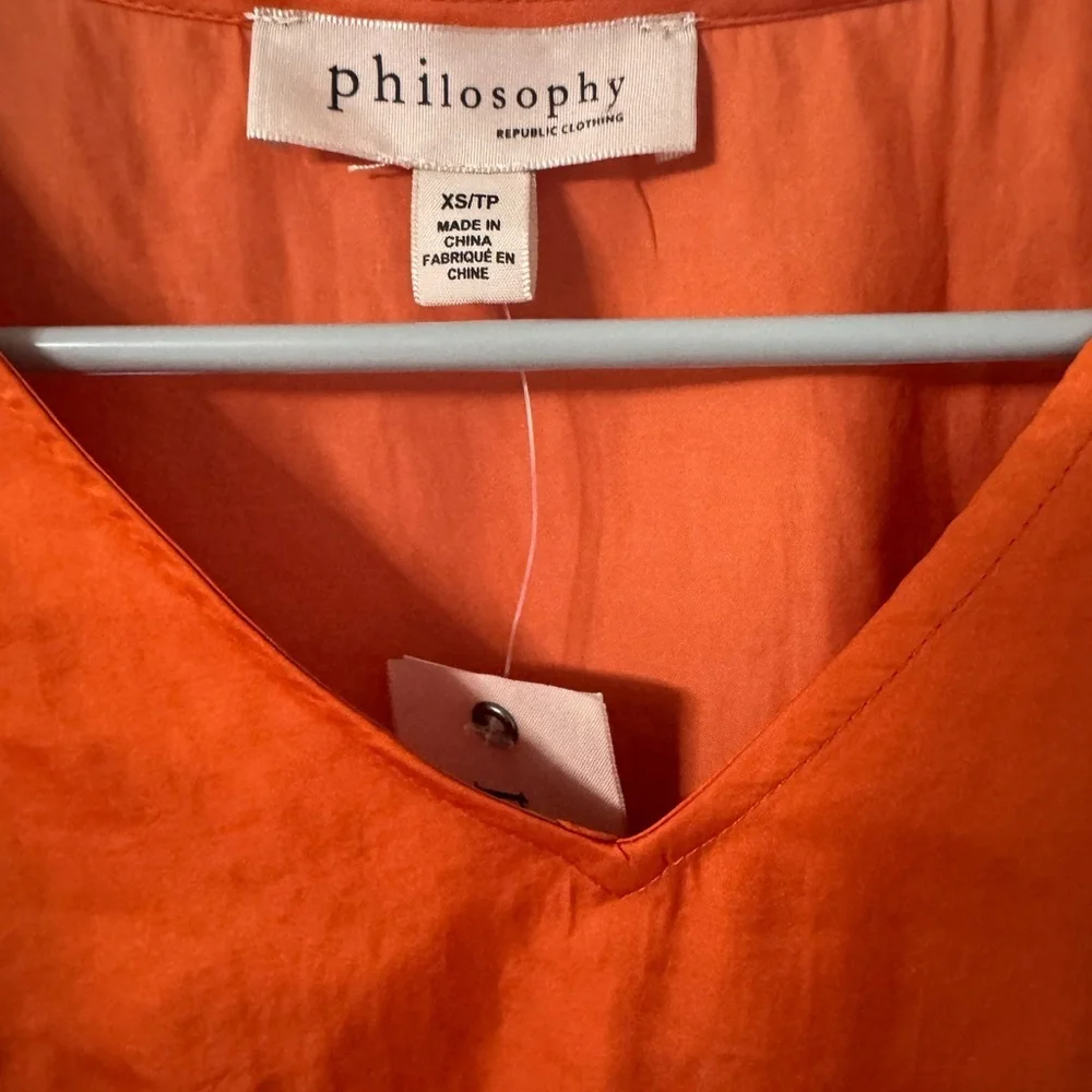 PHILOSOPHY smocked puff sleeve blouse NEW WITH TAGS - Picture 3 of 5